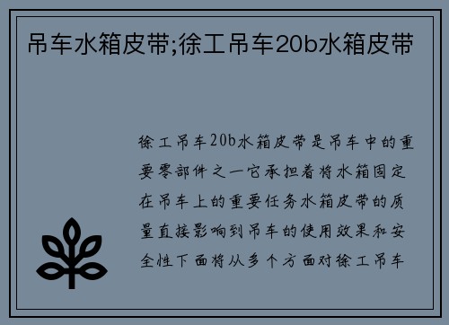 吊车水箱皮带;徐工吊车20b水箱皮带